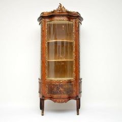 Antique French Ormolu Mounted Painted Vitrine Display Cabinet