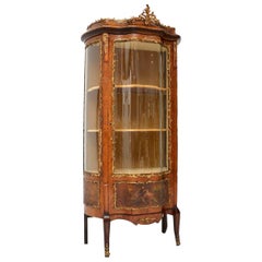 Antique French Ormolu Mounted Painted Vitrine Display Cabinet