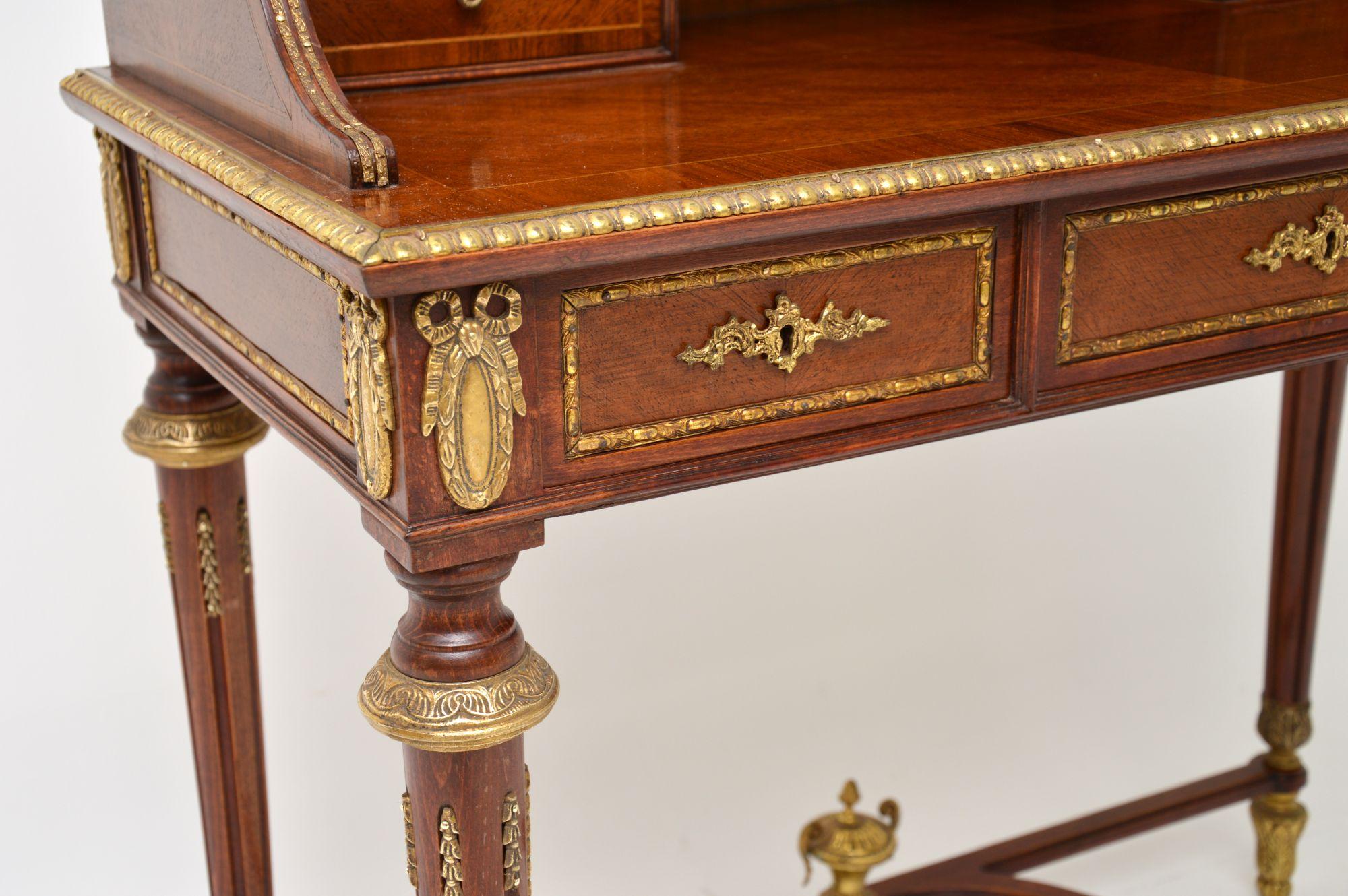 Wood Antique French Ormolu Mounted Secretaire Desk
