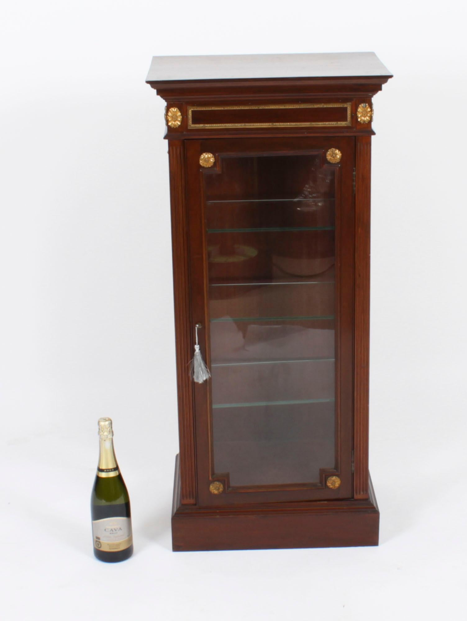 Antique French Ormolu Mounted Vitrine Display Cabinet, 19th C 7