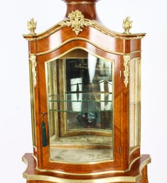 Antique French Ormolu Mountred Marquetry Display Cabinet 19th C