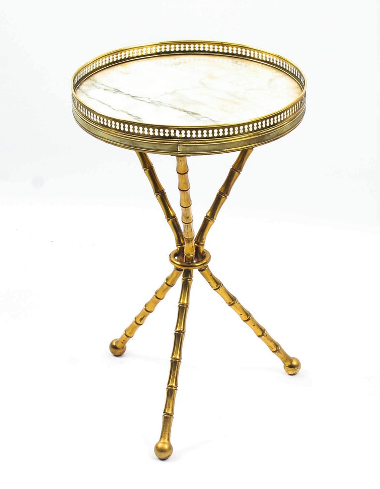 Antique French Ormolu Occasional Table Carrara Marble Top ...
