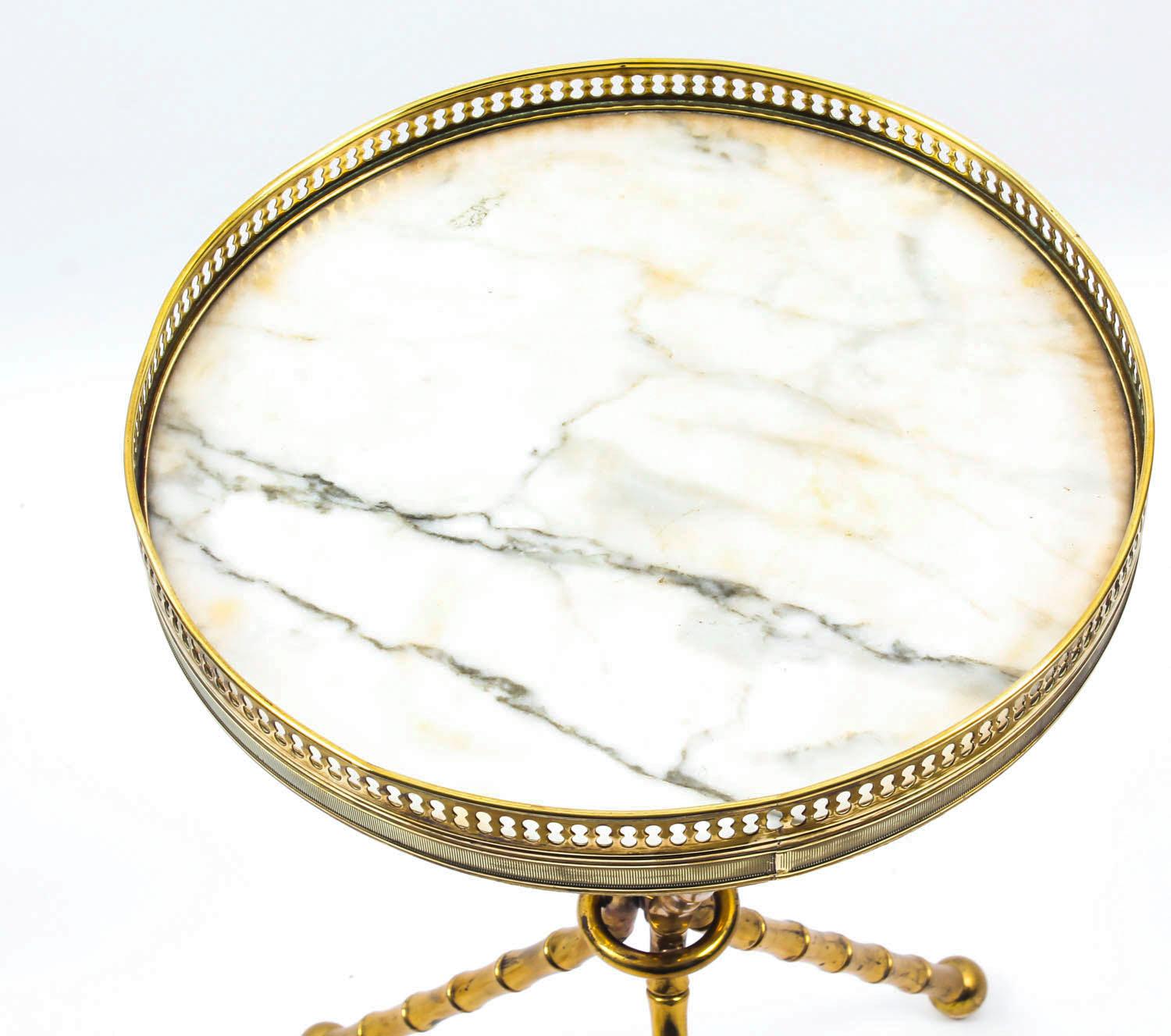 Late 19th Century Antique French Ormolu Occasional Table Carrara Marble Top, 19th Century