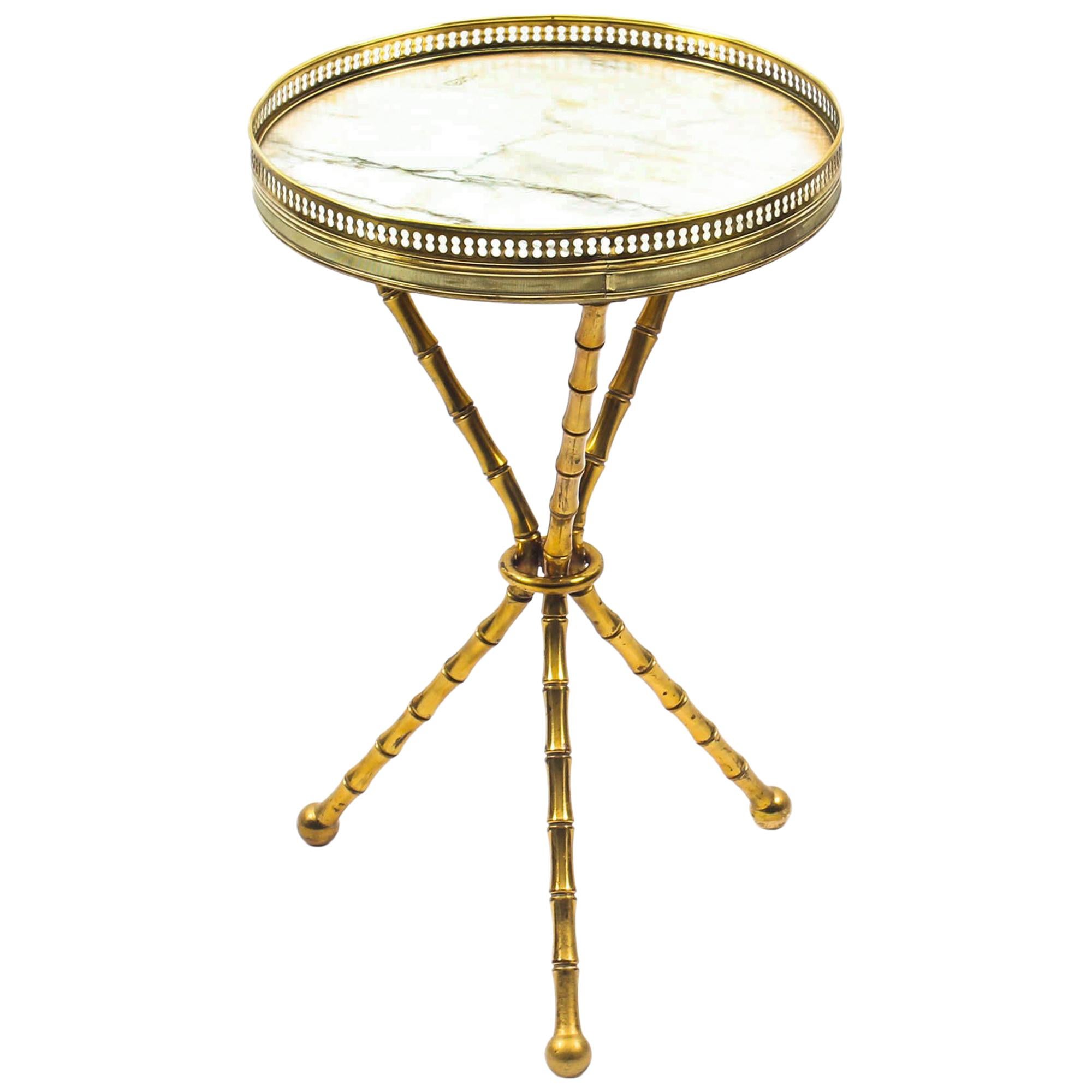 Antique French Ormolu Occasional Table Carrara Marble Top, 19th Century