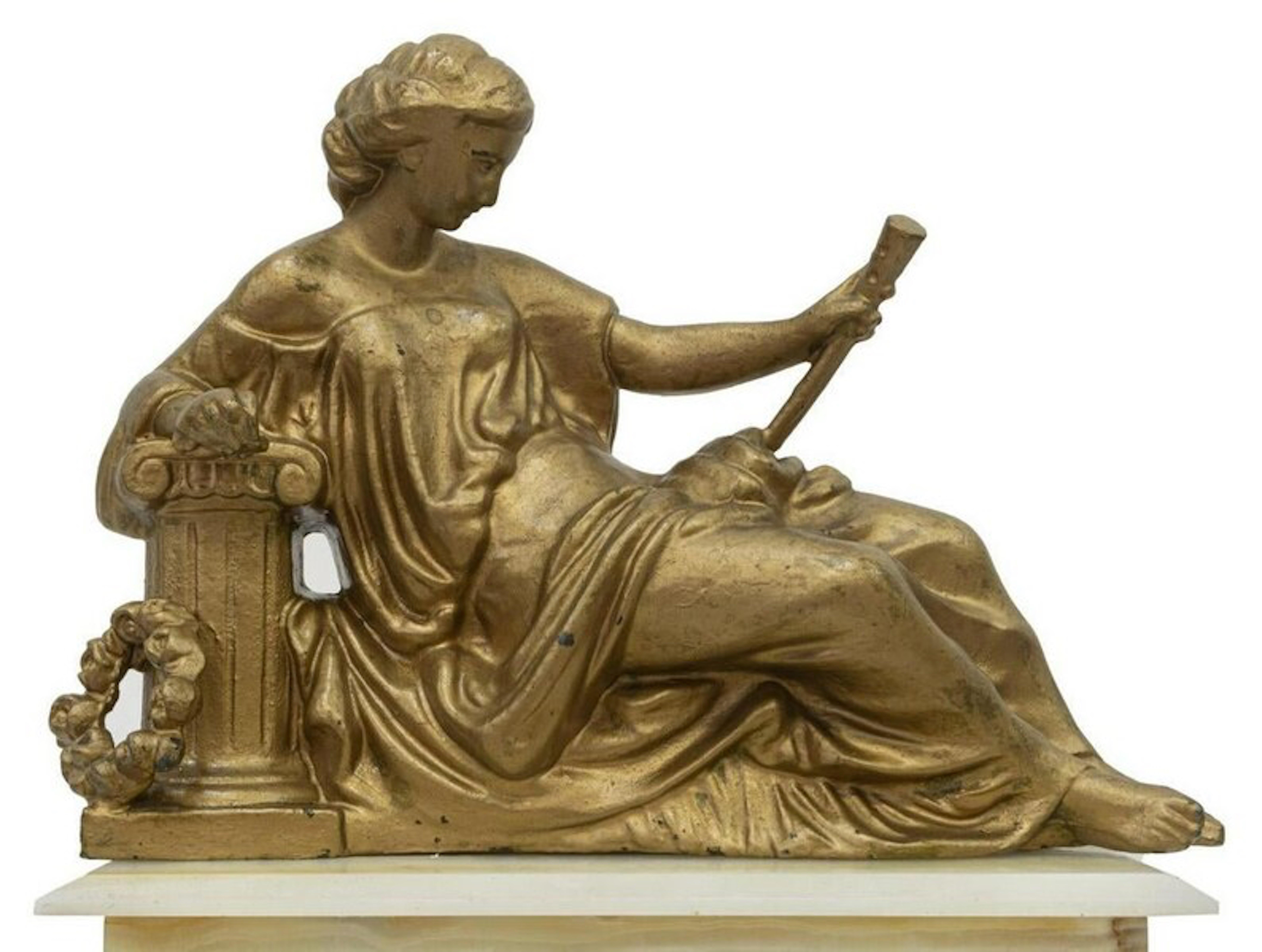 An exceptional French Neoclassical style ormolu mounted onyx mantel clock by Samuel Marti et Cie, imported into America and retailed and sold in 1916 by Mermod, Jaccard & King Jewelry, Saint Louis, Missouri, United States.

Handcrafted in France
