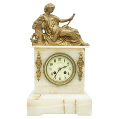 Antique French Ormolu Onyx Mantle Clock by Samuel Marti