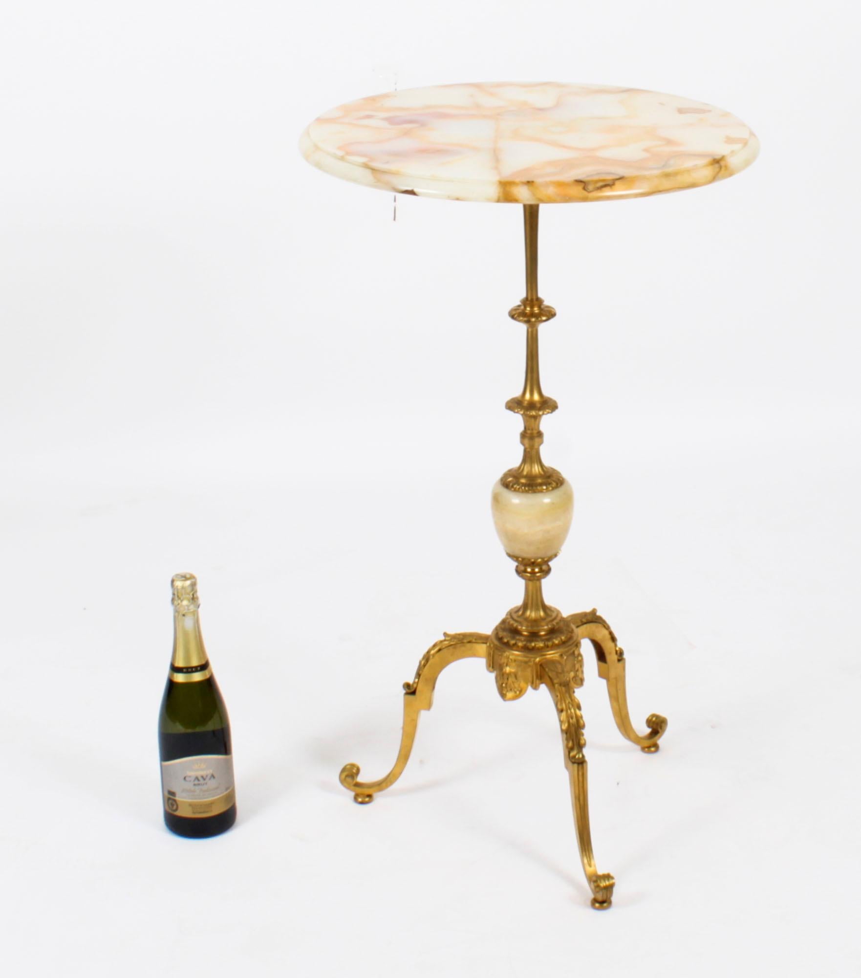Antique French Ormolu Onyx Topped Occasional Table 19th Century For Sale 8