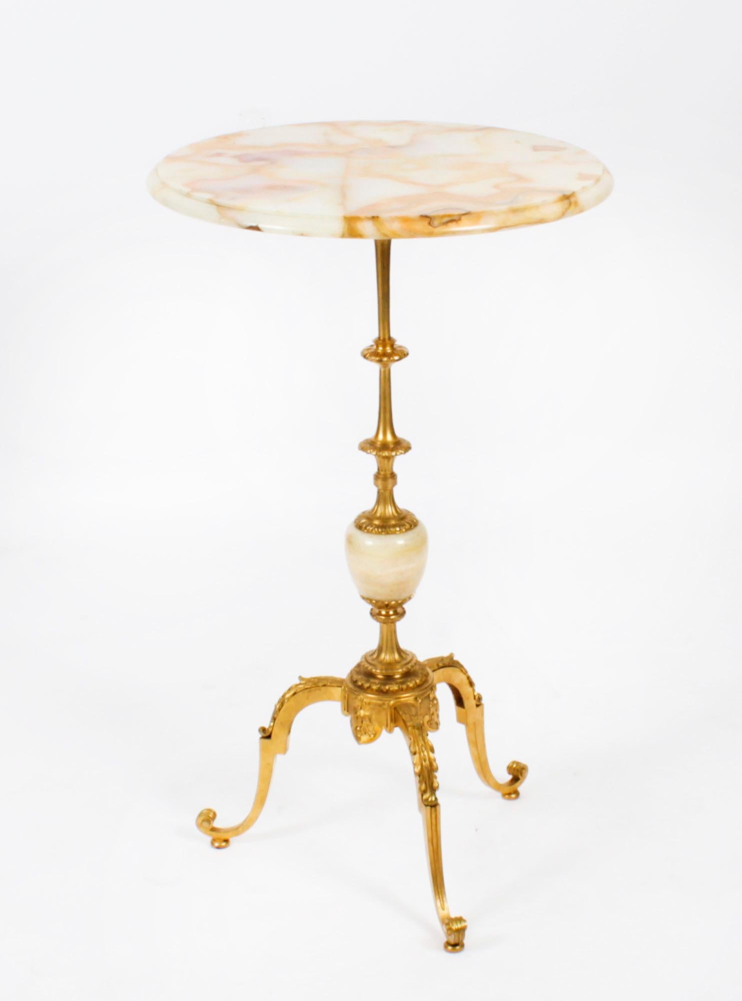 Antique French Ormolu Onyx Topped Occasional Table 19th Century For Sale 9