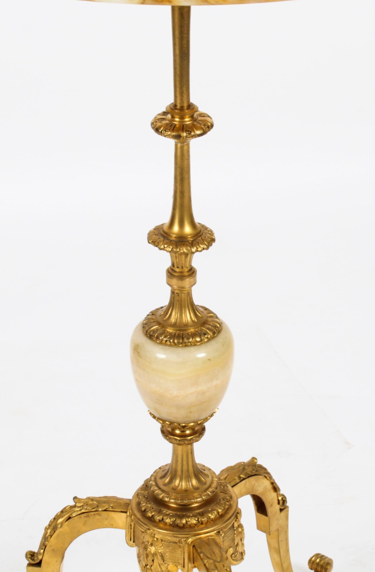 Antique French Ormolu Onyx Topped Occasional Table 19th Century For Sale 4
