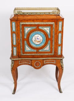 Antique French Ormolu Pier Cabinet Sevres Plaques 19th Century