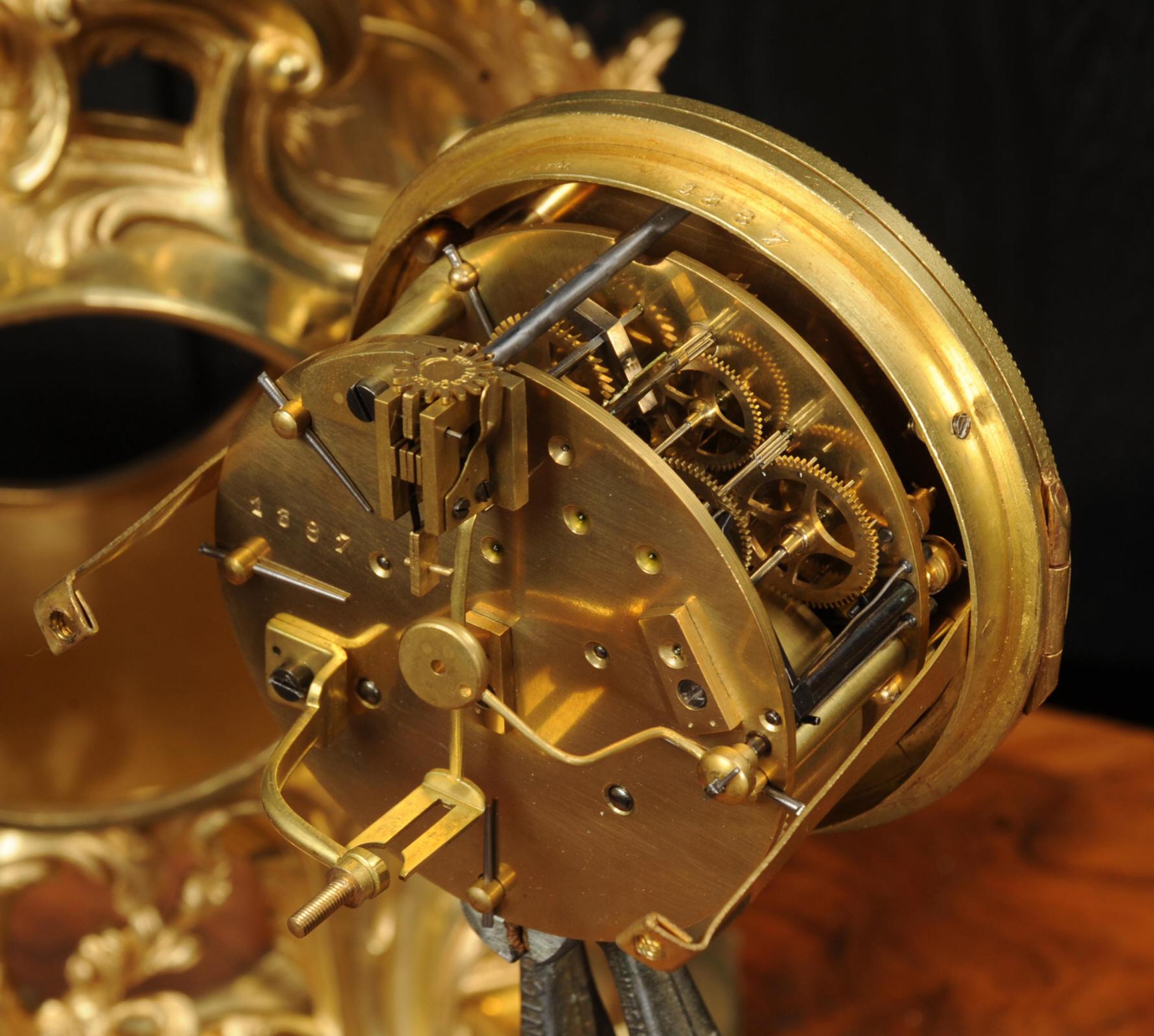 Antique French Ormolu Rococo Clock For Sale 13