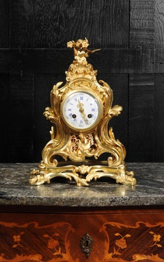 Antique French Ormolu Rococo Clock