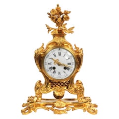 Antique French Ormolu Rococo Clock