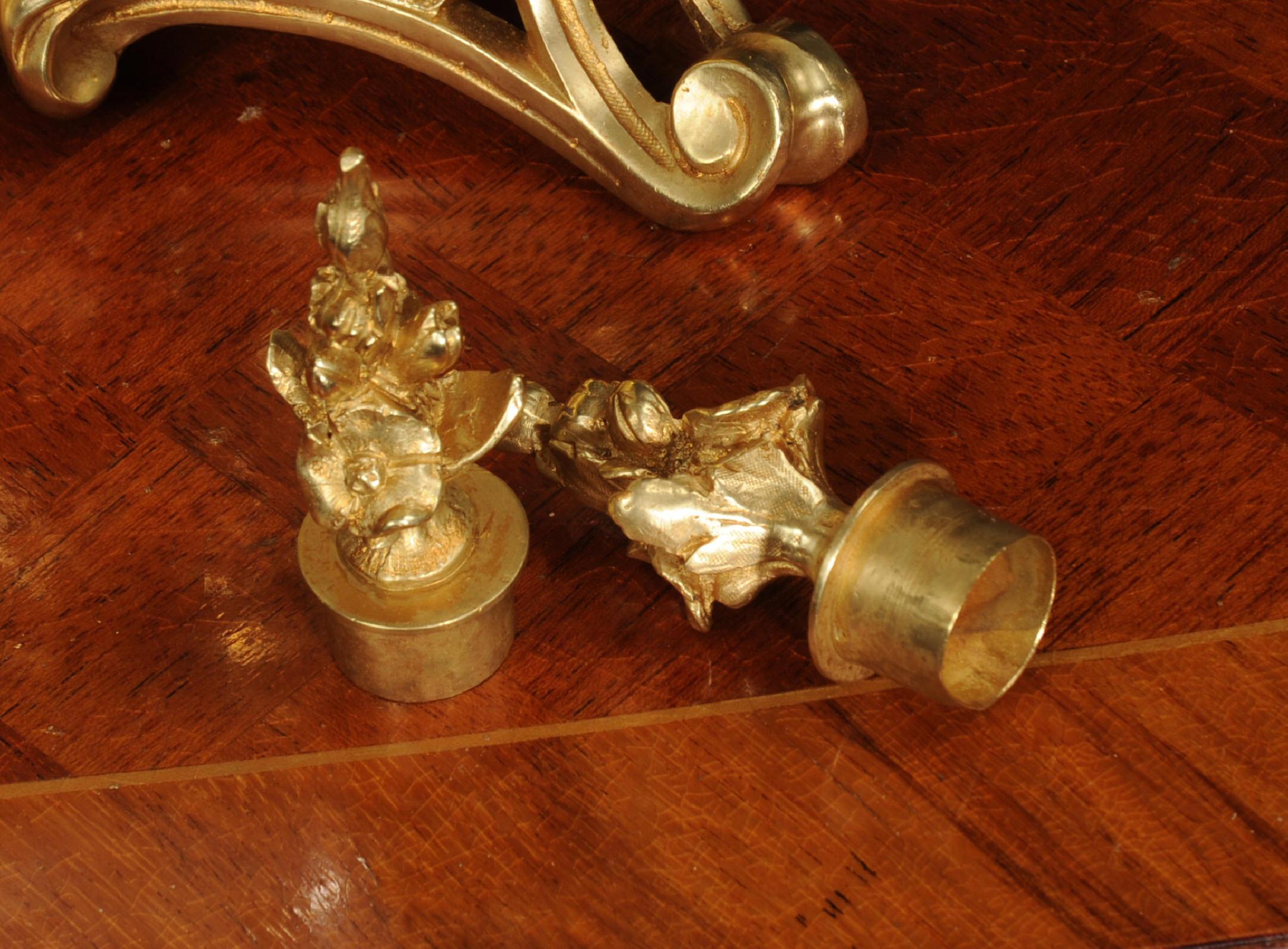 Antique French Ormolu Rococo Clock Set - Cupid For Sale 16