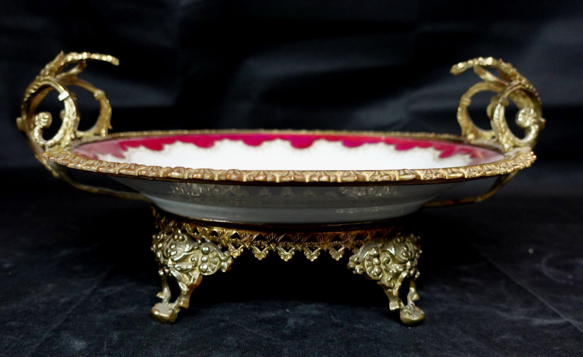 Antique French Ormolu Sevres Style Garniture, 19th Century, Signature and Mark For Sale 7