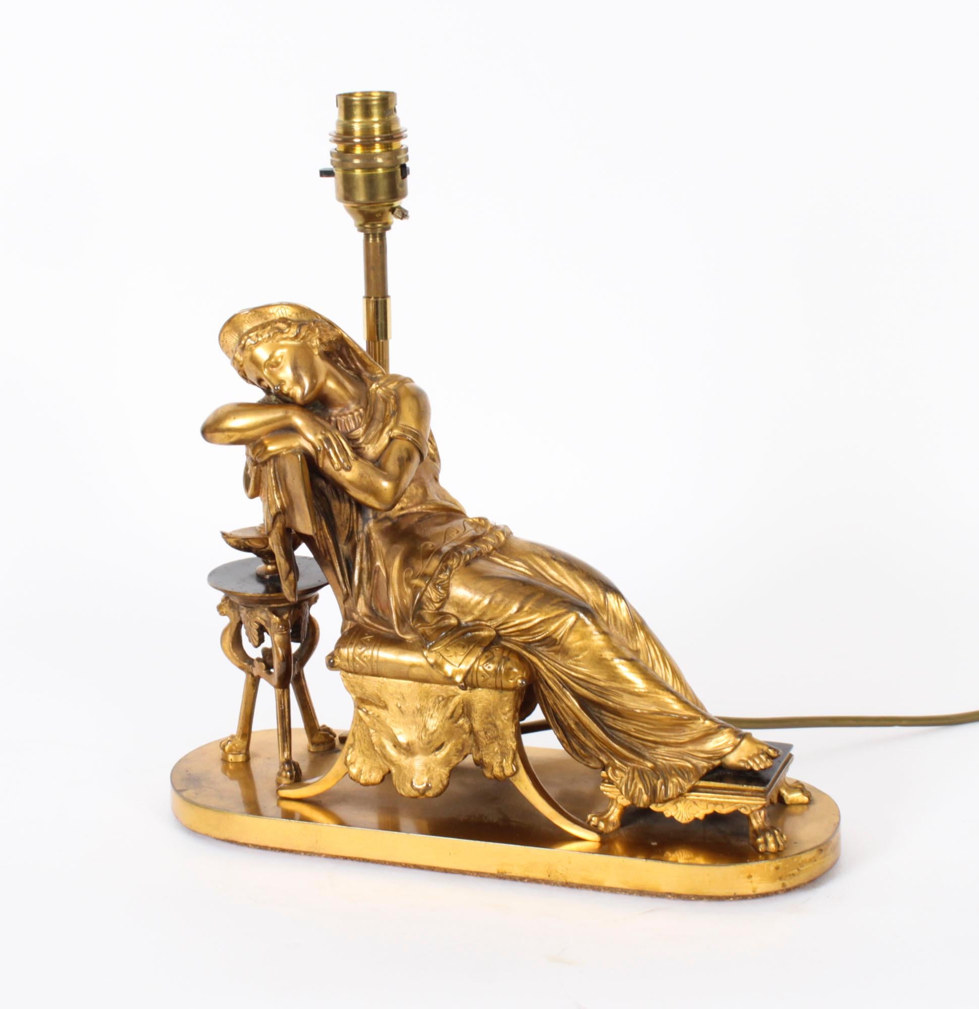 Antique French Ormolu Table Lamp Manner of Pierre-Jules Cavelier 19th Century  For Sale 5