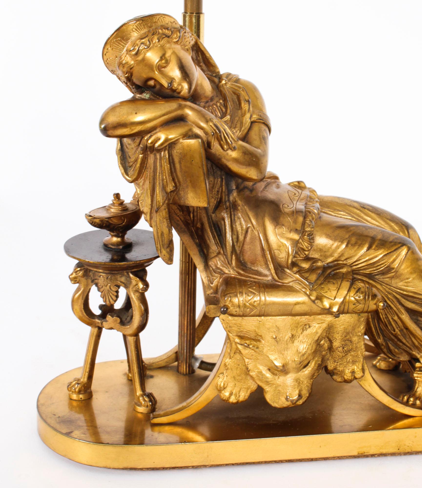 Antique French Ormolu Table Lamp Manner of Pierre-Jules Cavelier 19th Century  For Sale 6