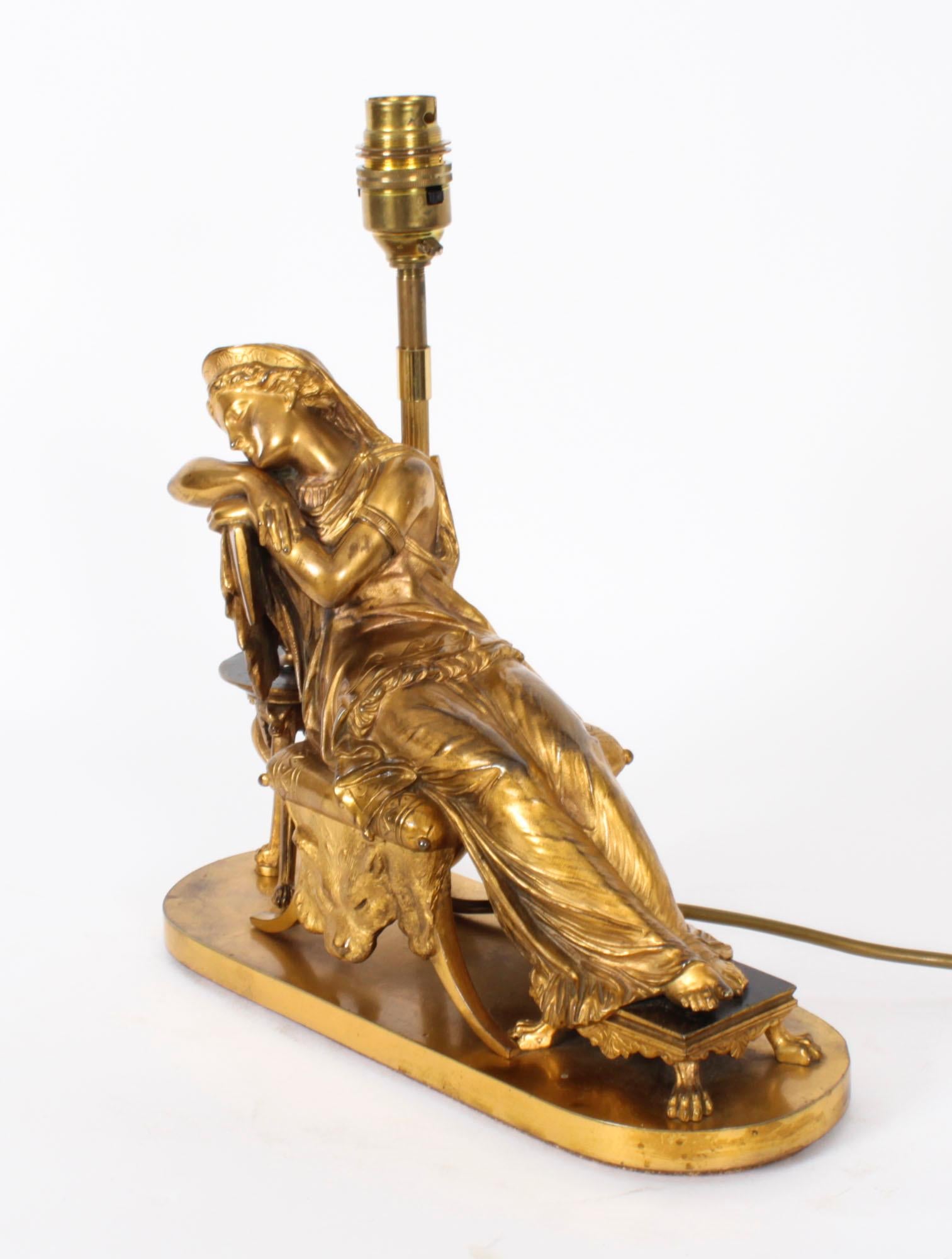 Antique French Ormolu Table Lamp Manner of Pierre-Jules Cavelier 19th Century  For Sale 10