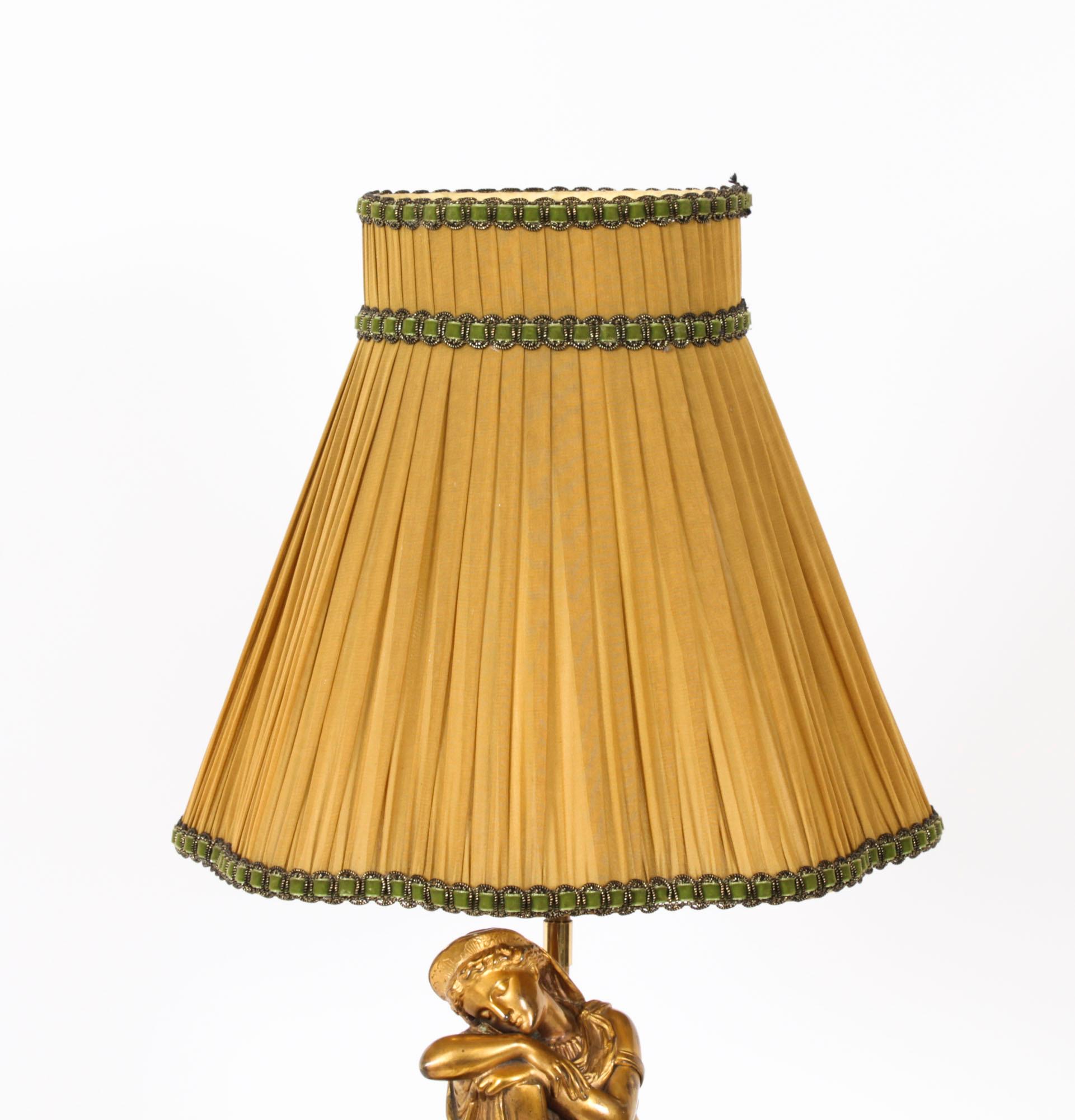 Antique French Ormolu Table Lamp Manner of Pierre-Jules Cavelier 19th Century  In Good Condition For Sale In London, GB