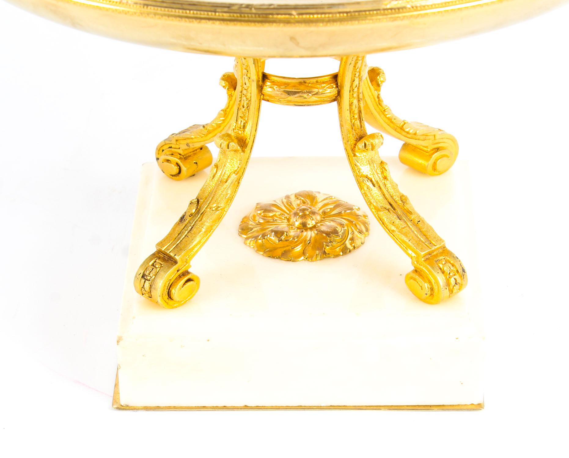 Antique French Ormolu Tazza with Limoges Enamel Plaque, 19th Century For Sale 3