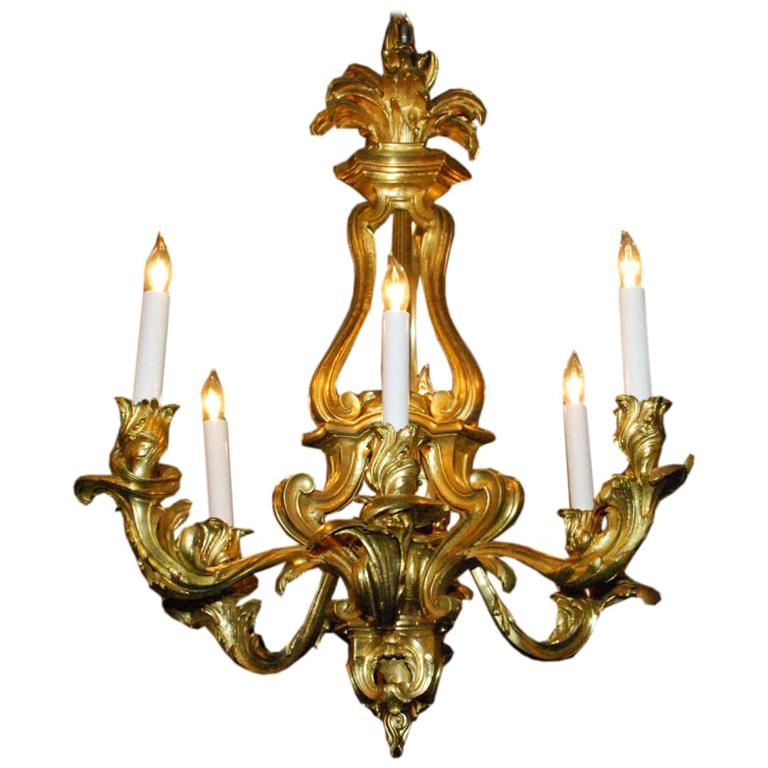 Antique French Ormulu Bronze Chandelier