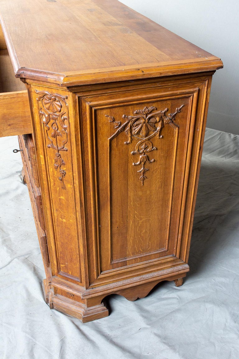 Antique French Ornate Four Drawer Commode With Key Pulls For Sale