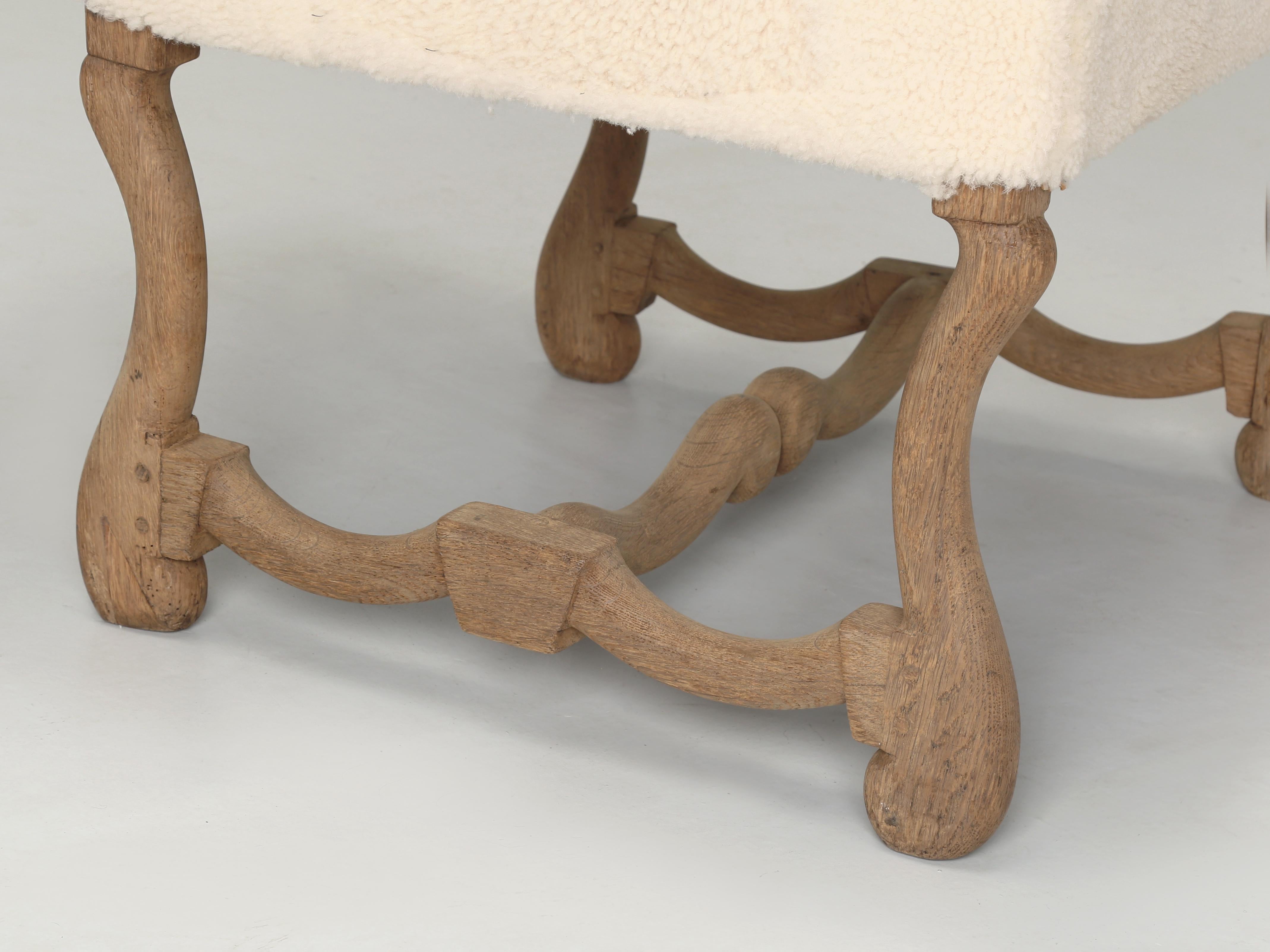 Antique French Os De Mouton Arm Chair in Shearling Properly Restored c1800’s. 6