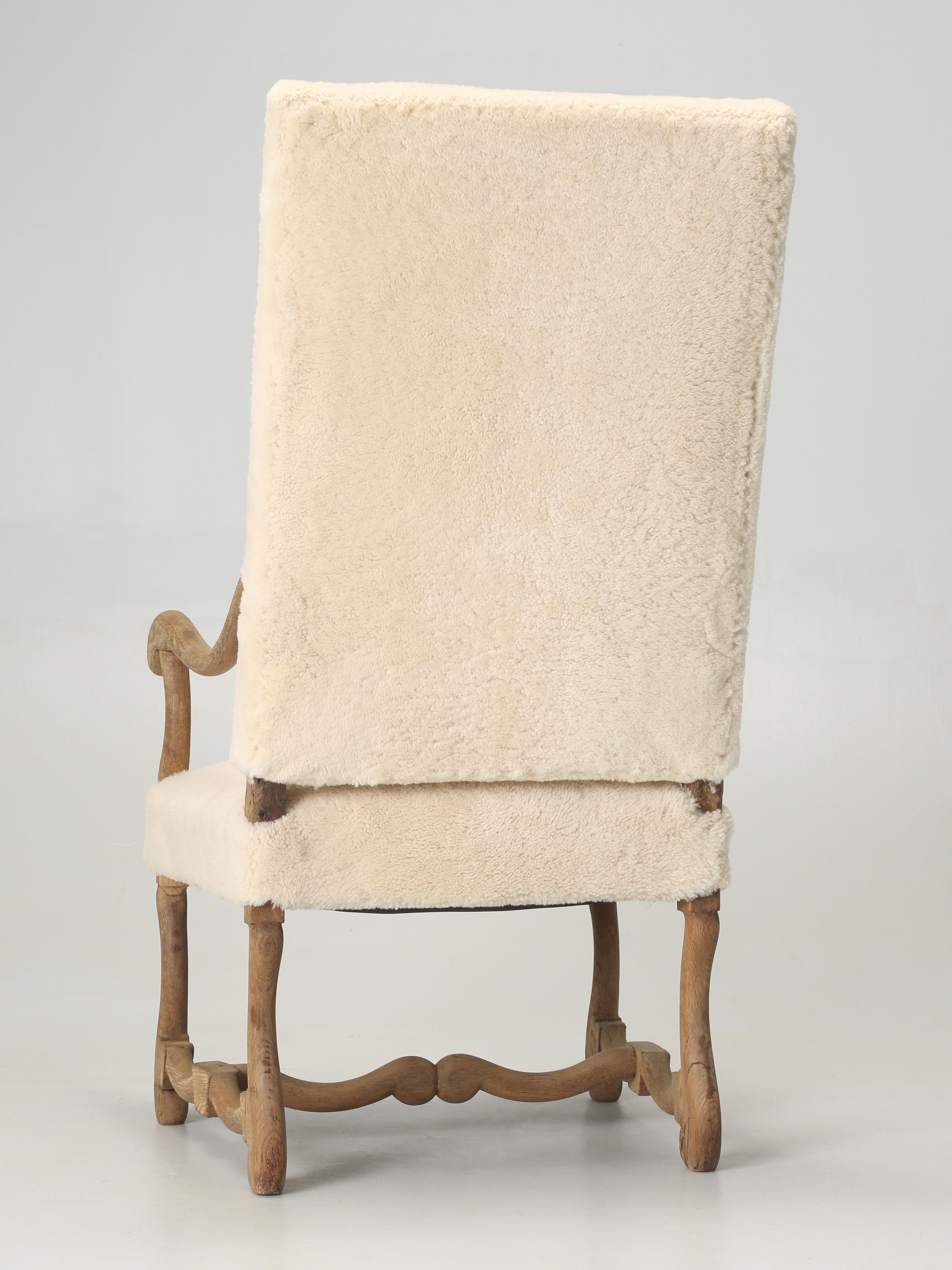 Antique French Os De Mouton Arm Chair in Shearling Properly Restored c1800’s. 8