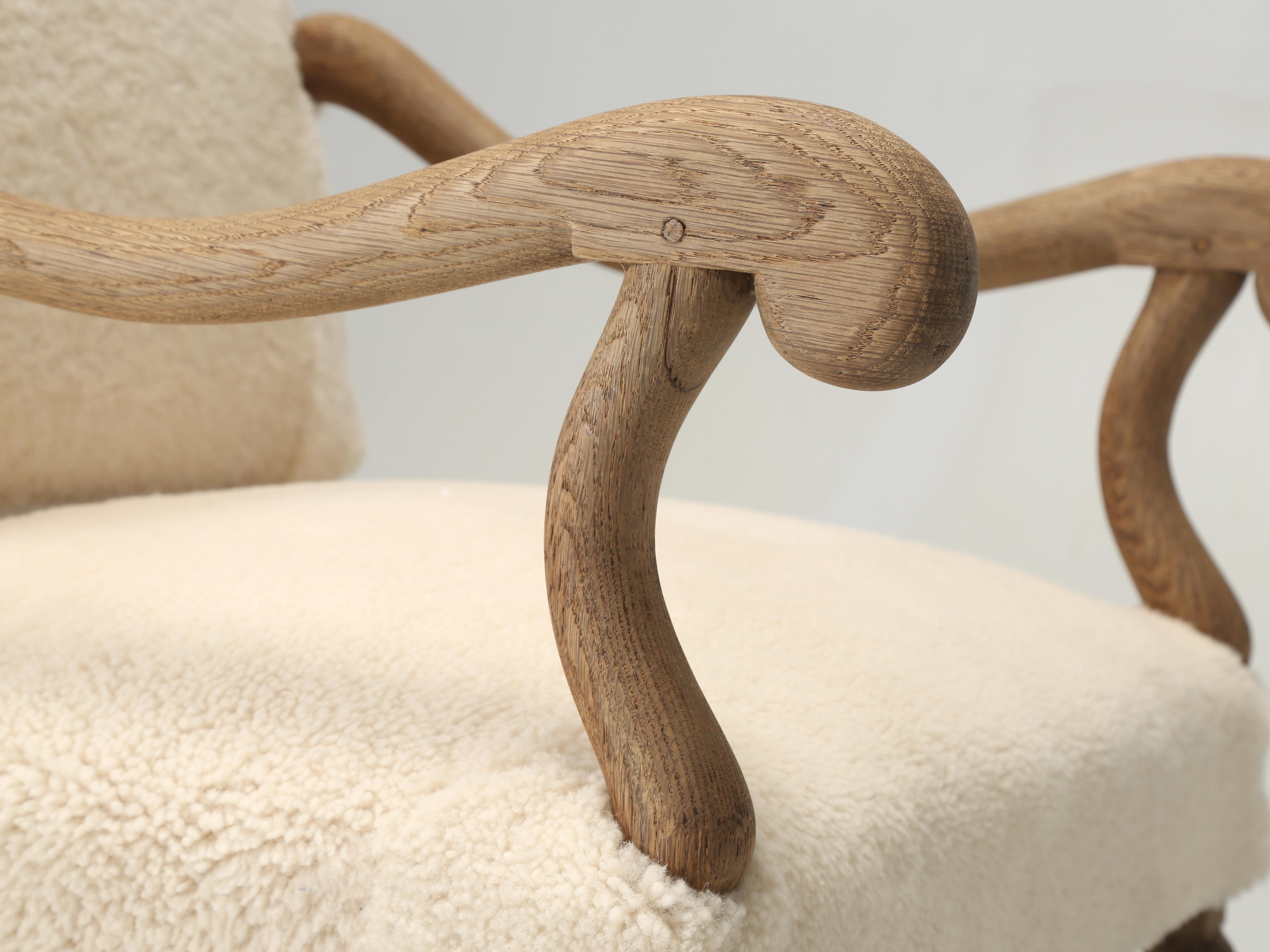 Antique French Os De Mouton Arm Chair in Shearling Properly Restored c1800’s. 2