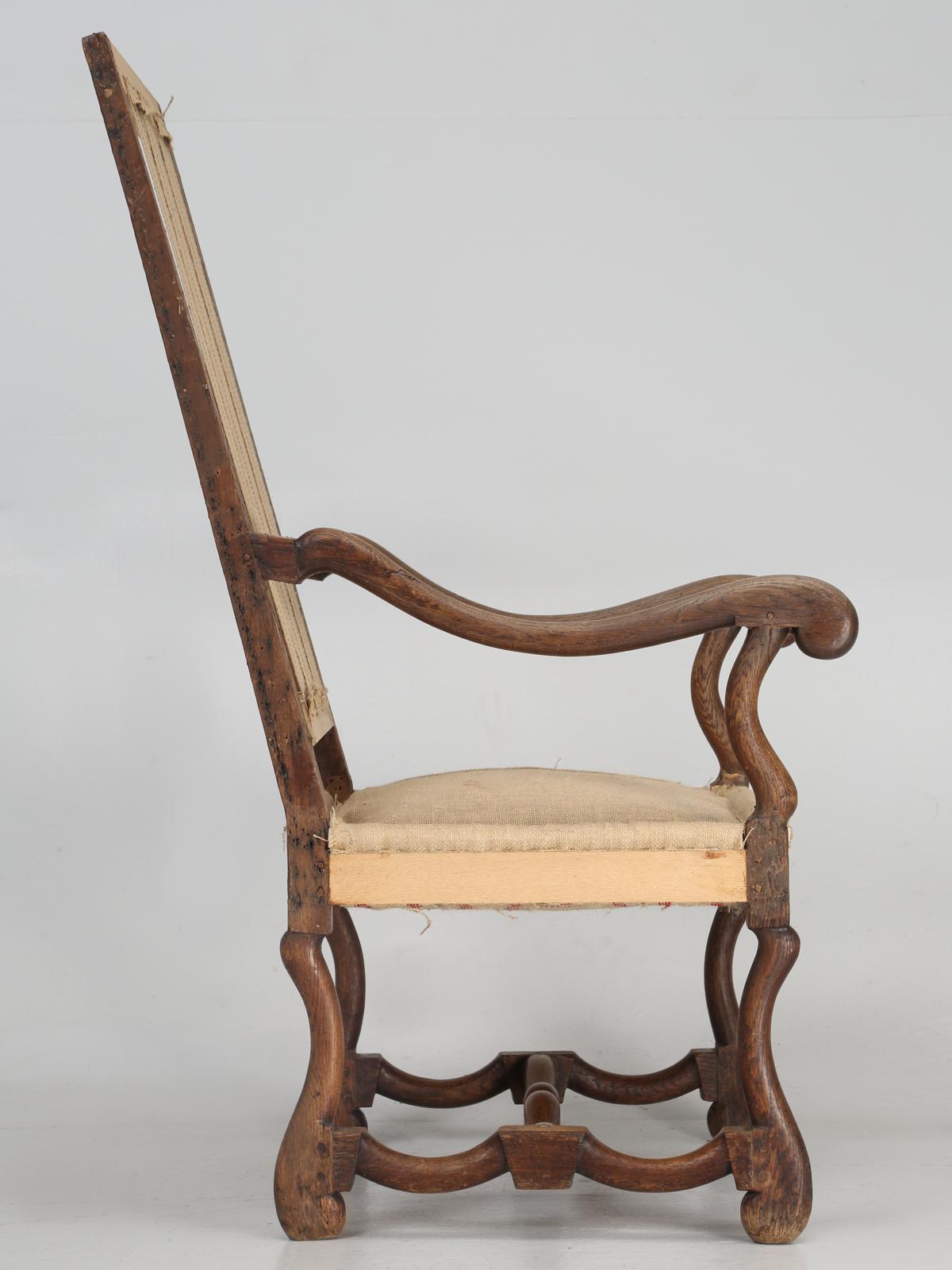 Antique French Os De Mouton Armchair or Throne Chair 4