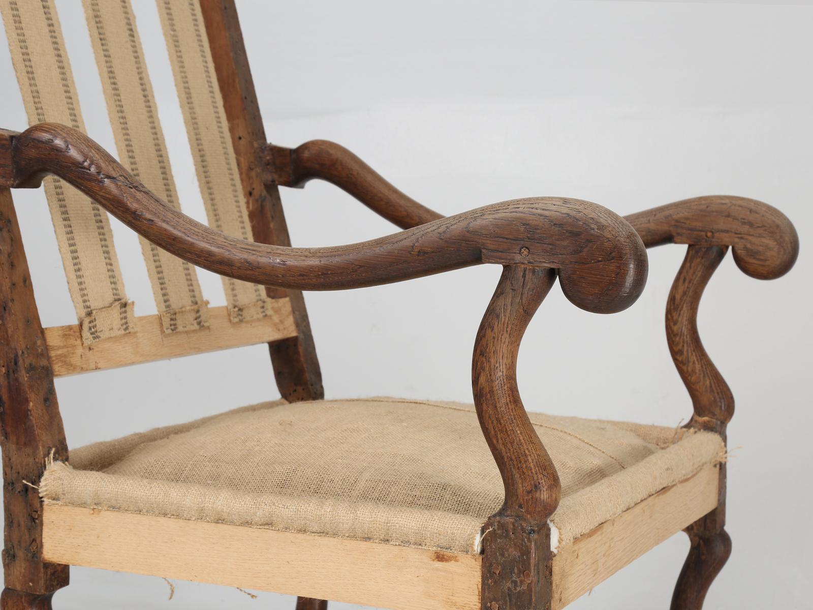Louis XIII Antique French Os De Mouton Armchair or Throne Chair