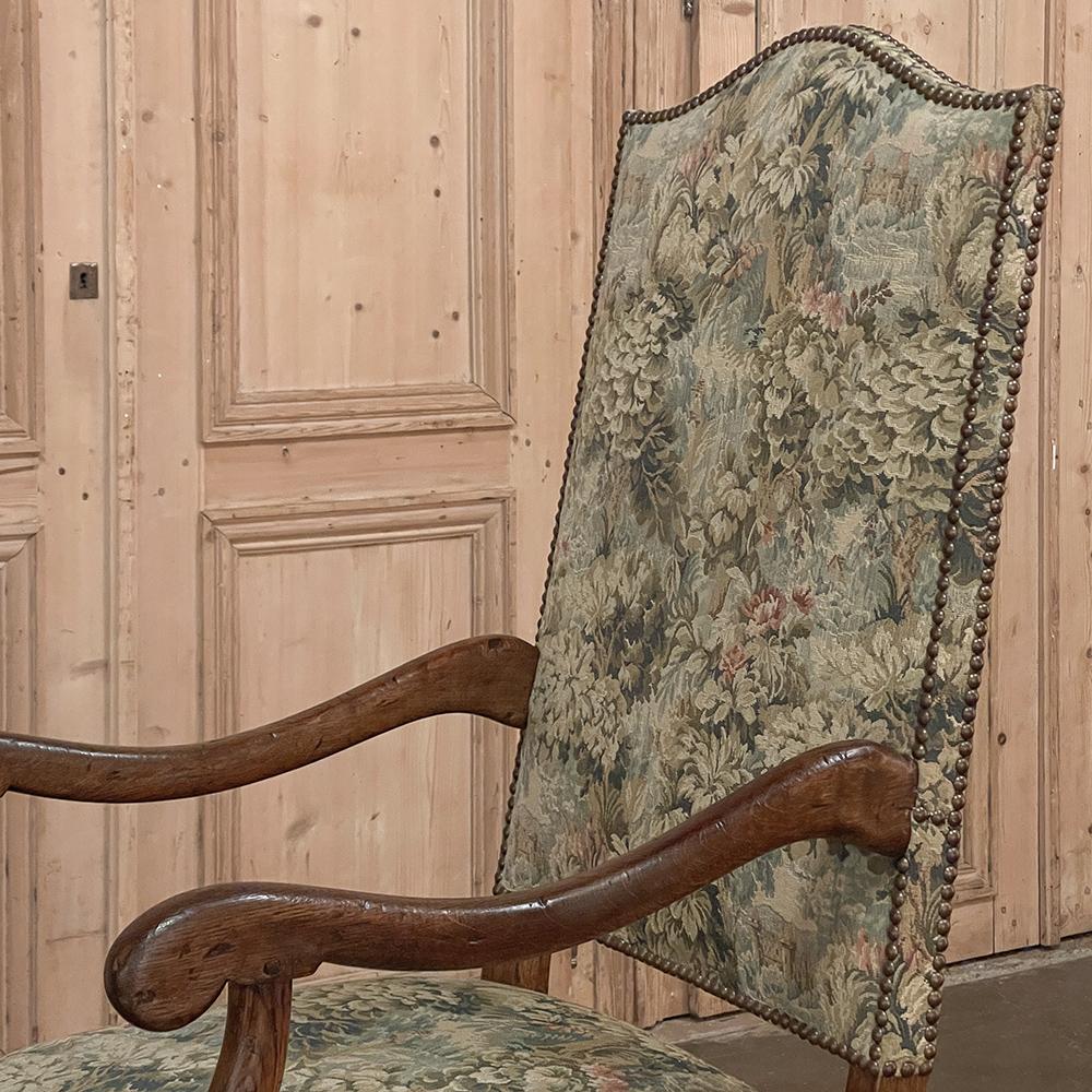 Antique French Os de Mouton Armchair with Tapestry For Sale 6