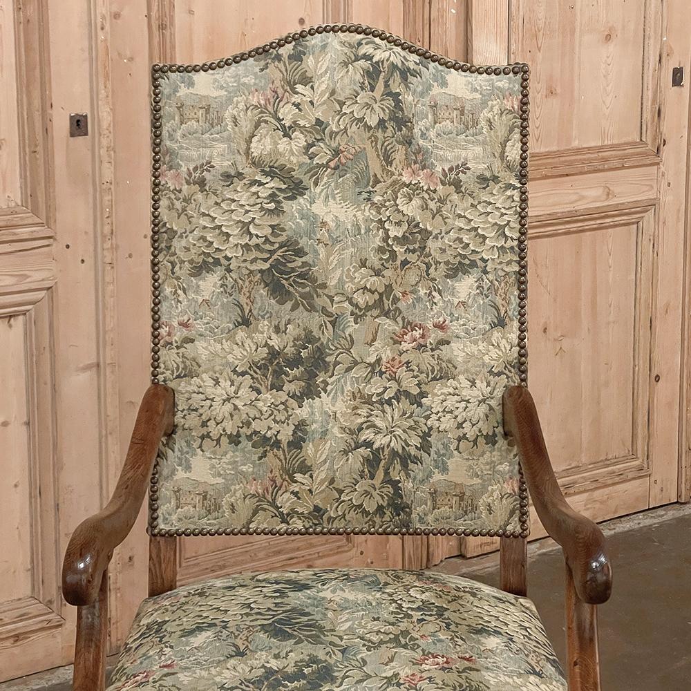Antique French Os de Mouton Armchair with Tapestry For Sale 8