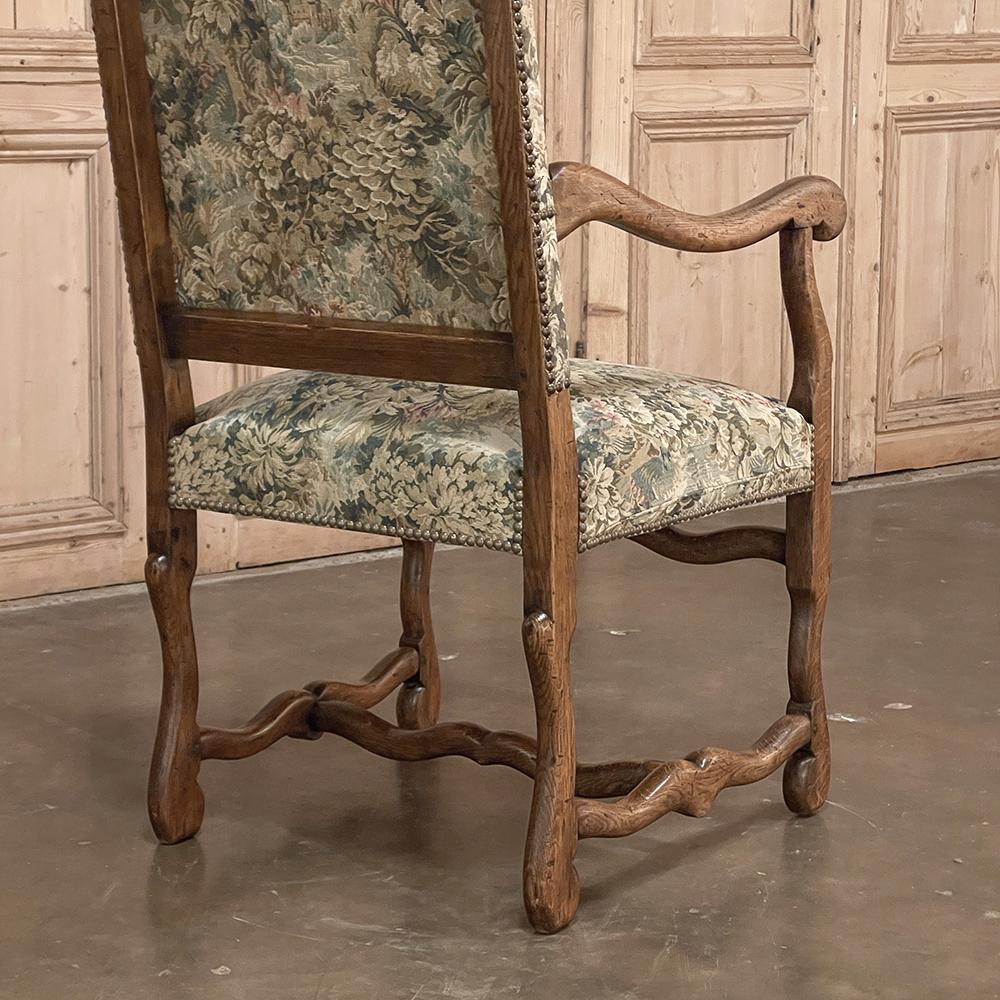 Antique French Os de Mouton Armchair with Tapestry For Sale 11
