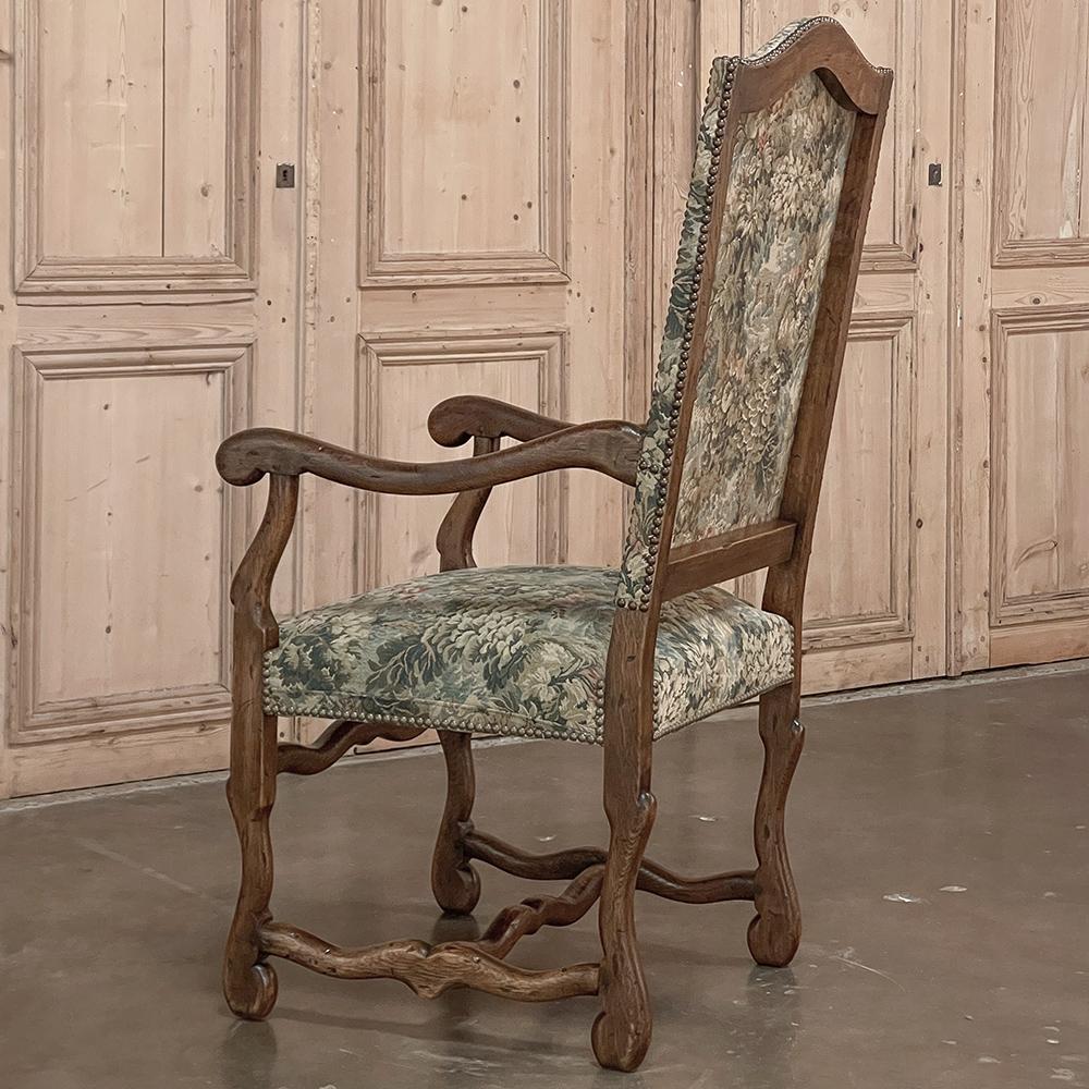20th Century Antique French Os de Mouton Armchair with Tapestry For Sale