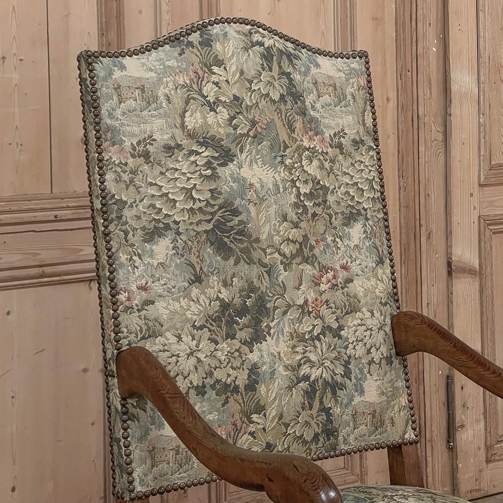 Antique French Os de Mouton Armchair with Tapestry For Sale 2