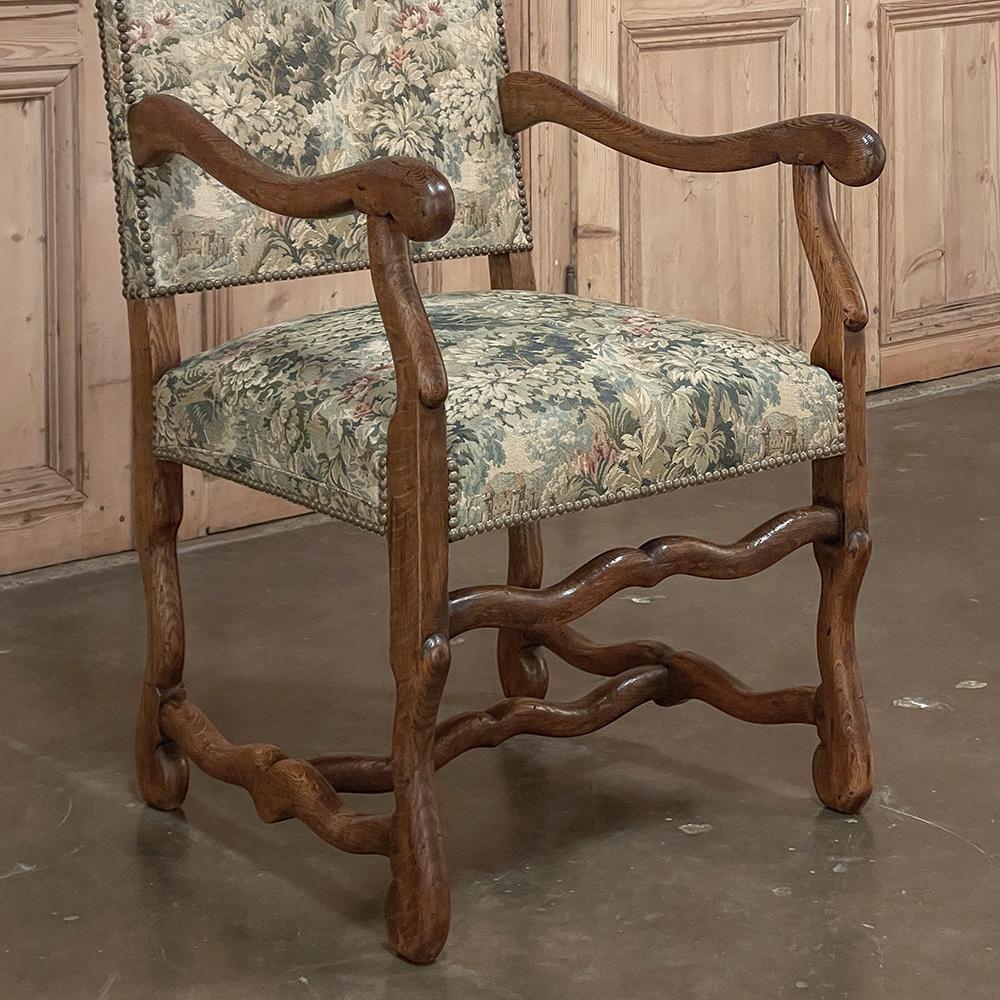 Antique French Os de Mouton Armchair with Tapestry For Sale 3
