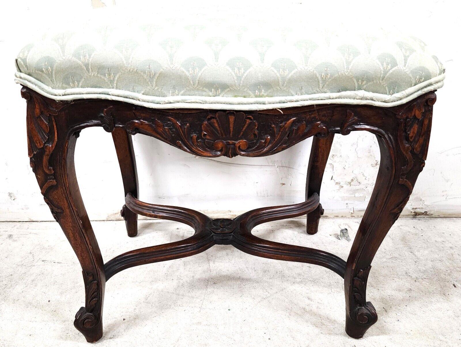 19th Century Antique French Ottoman Footstool Louis XV 1800s Walnut For Sale