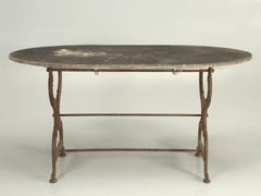 Antique French Outdoor Garden Table with a Marble Top
