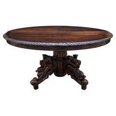 Antique table de bibliothèque ovale française table de chasse Forêt Noire 19ème siècle