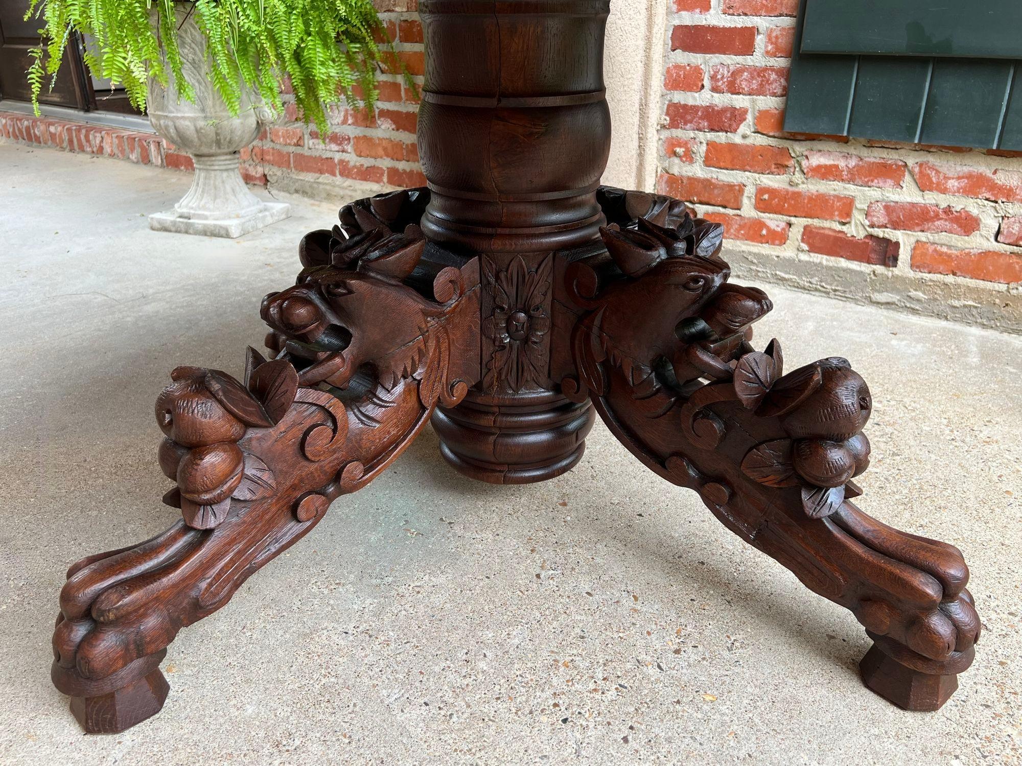 Antique French Oval Dining Table Carved Oak Black Forest Sofa Library Griffin 2