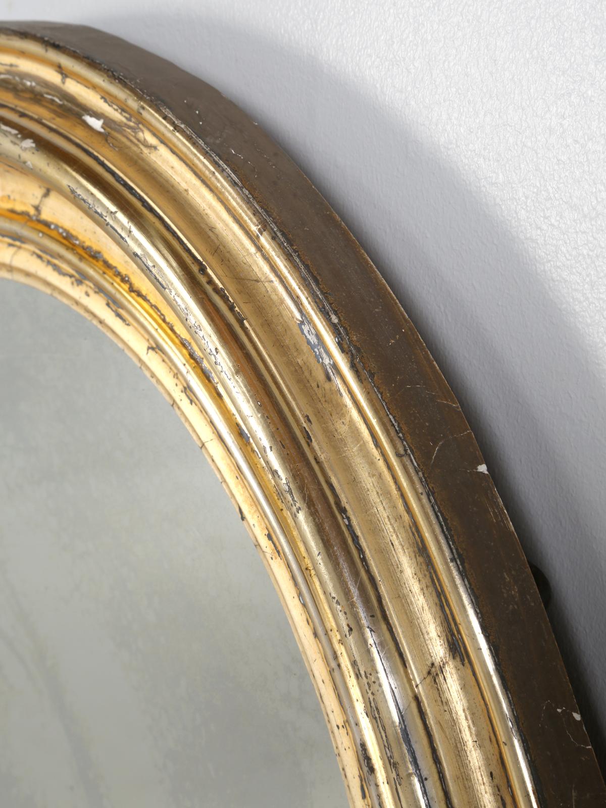 Antique French Oval Gilt Mirror, Still in Its Original Beautiful Condition 6