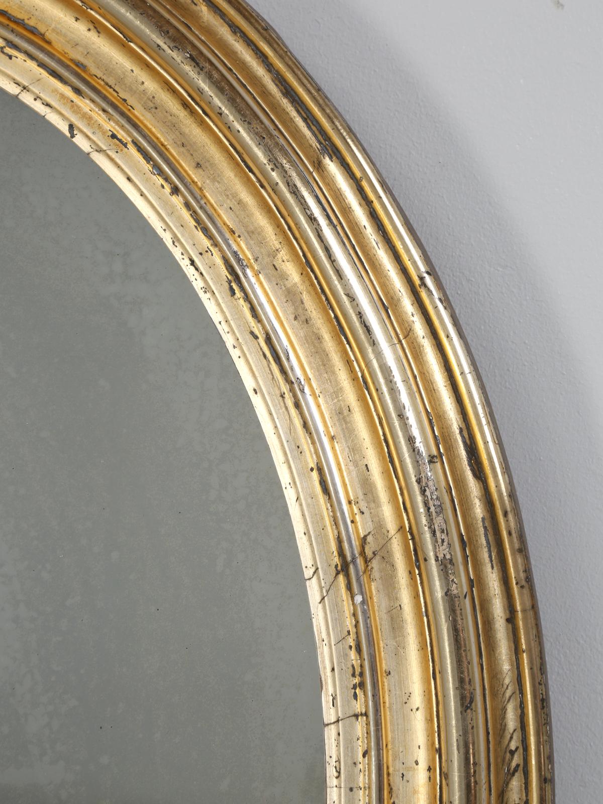 Late 19th Century Antique French Oval Gilt Mirror, Still in Its Original Beautiful Condition
