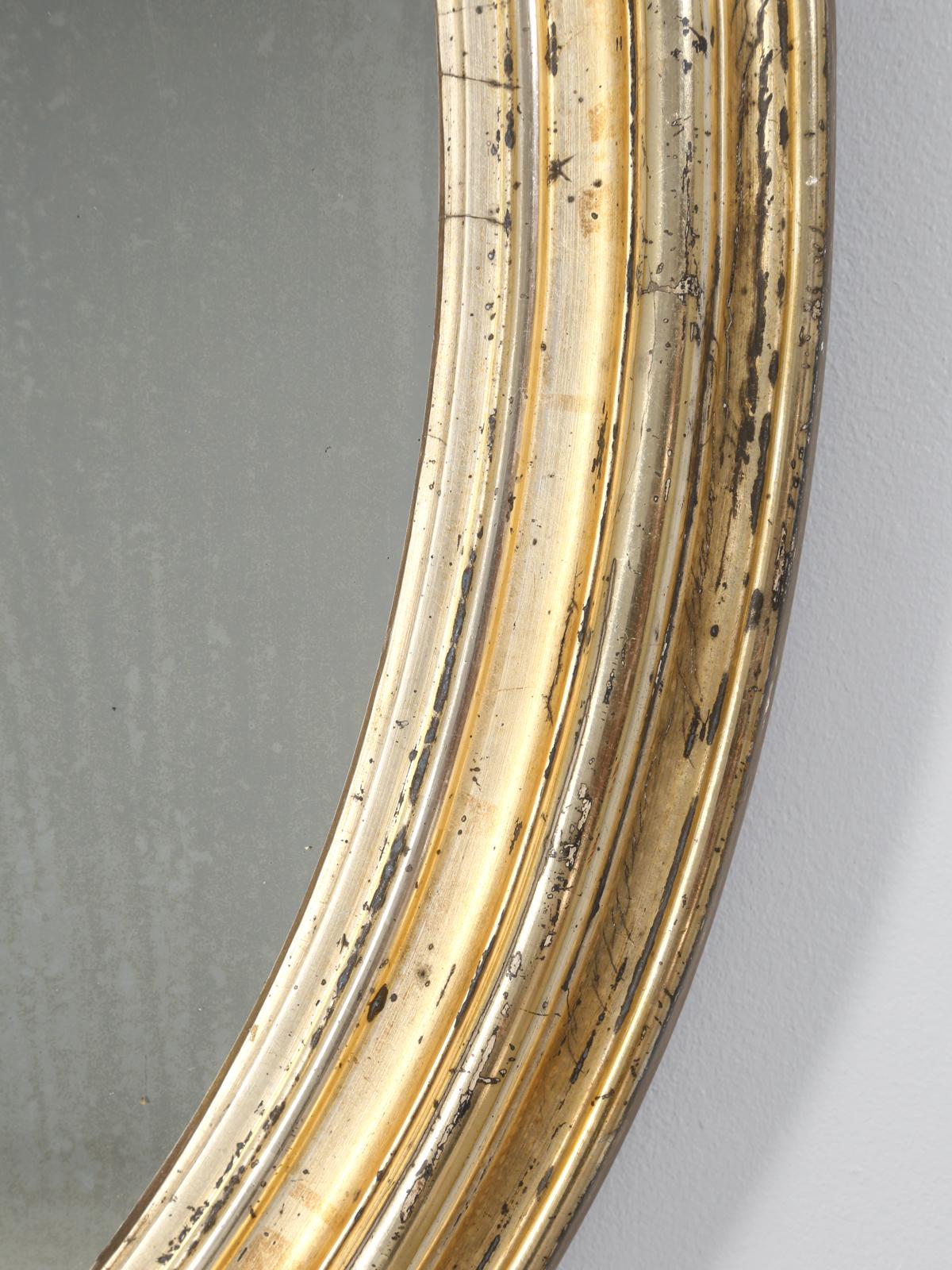 Antique French Oval Gilt Mirror, Still in Its Original Beautiful Condition 2
