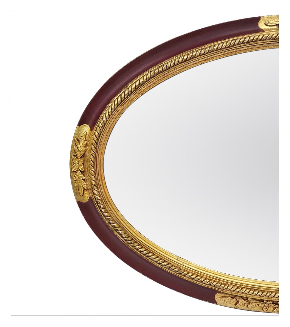 Art déco Antique Mirror Ovale Français, doré et coloré Période Art Deco, circa 1926 en vente