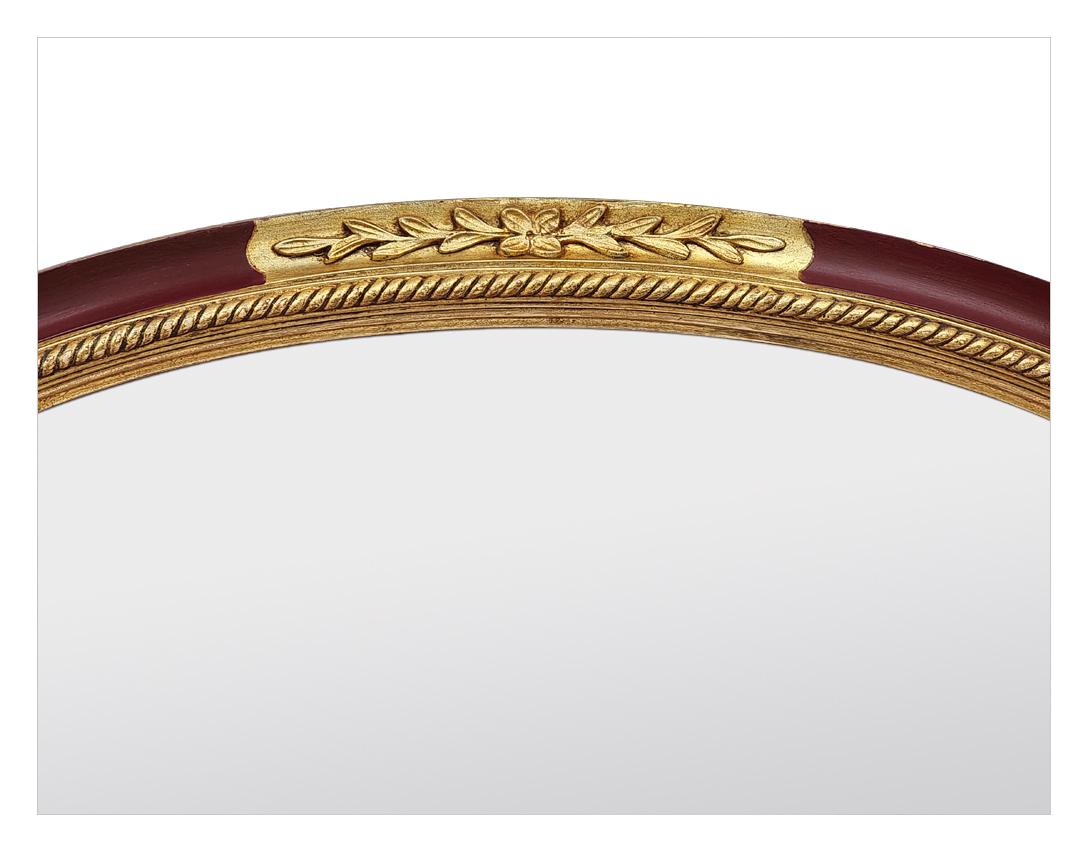 Doré Antique Mirror Ovale Français, doré et coloré Période Art Deco, circa 1926 en vente