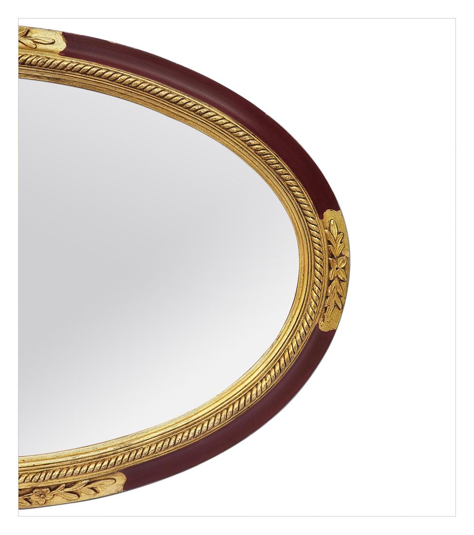 Antique Mirror Ovale Français, doré et coloré Période Art Deco, circa 1926 Bon état - En vente à Paris, FR