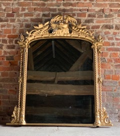 Antique French Overmantle Mirror Louis XV Style 19th Century Large