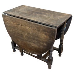 Antique French Gate Leg Table e Console con dettagli di gambe tornite