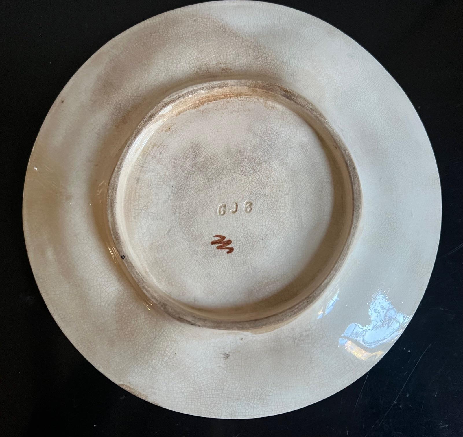 Antique French Oyster Plate by Salins, c. 1880's For Sale 3